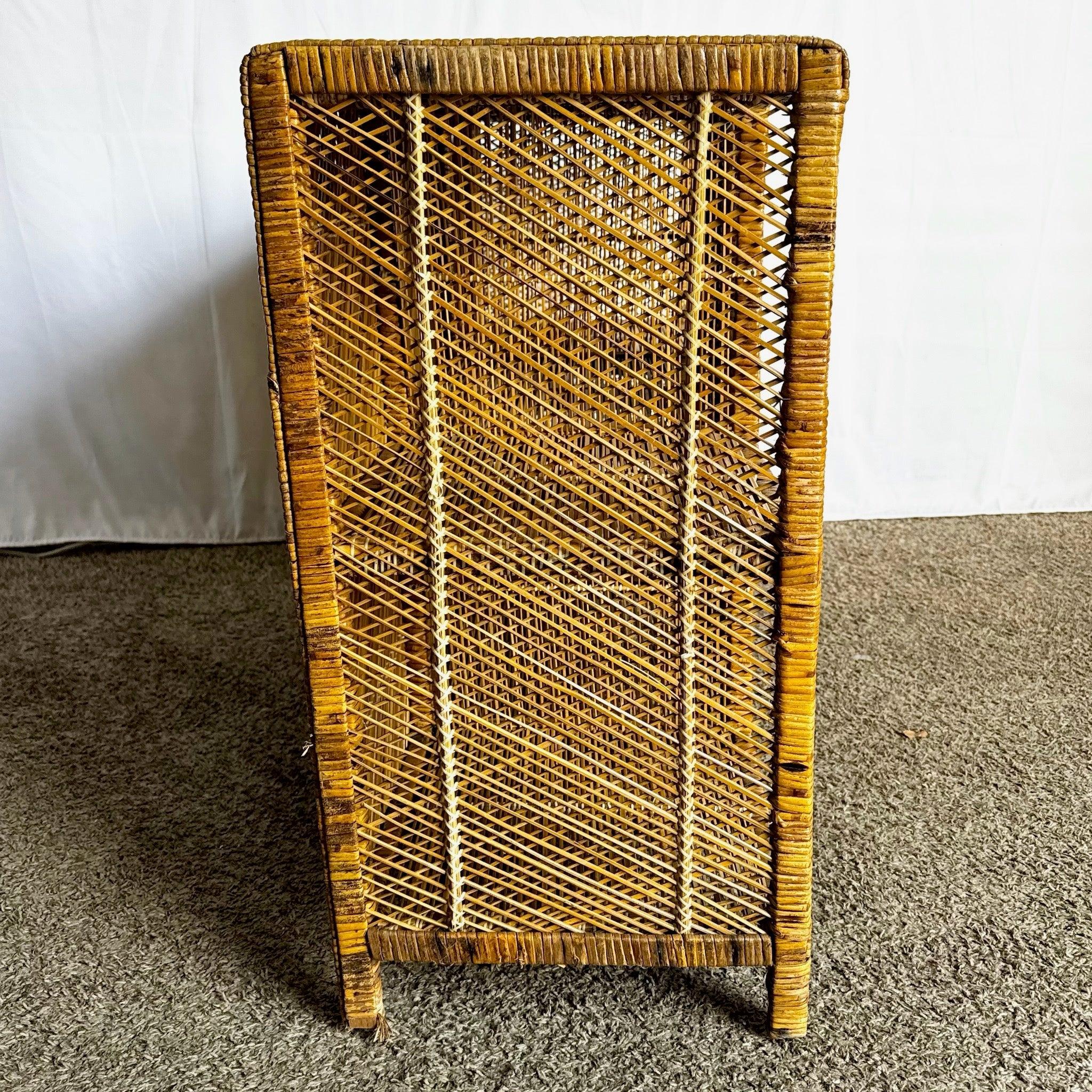 Boho Chic Wicker Wrapped Credenza In Good Condition For Sale In Delray Beach, FL