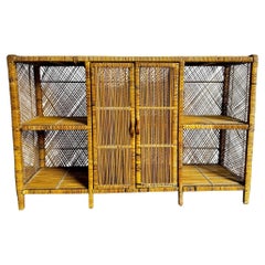 Boho Chic Wicker Wrapped Credenza