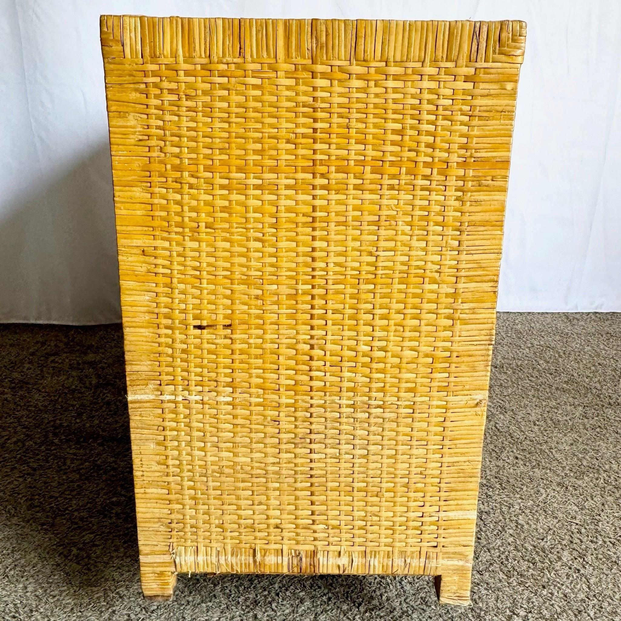 Boho Chic Wicker Wrapped Dresser - 6 Drawer For Sale 1