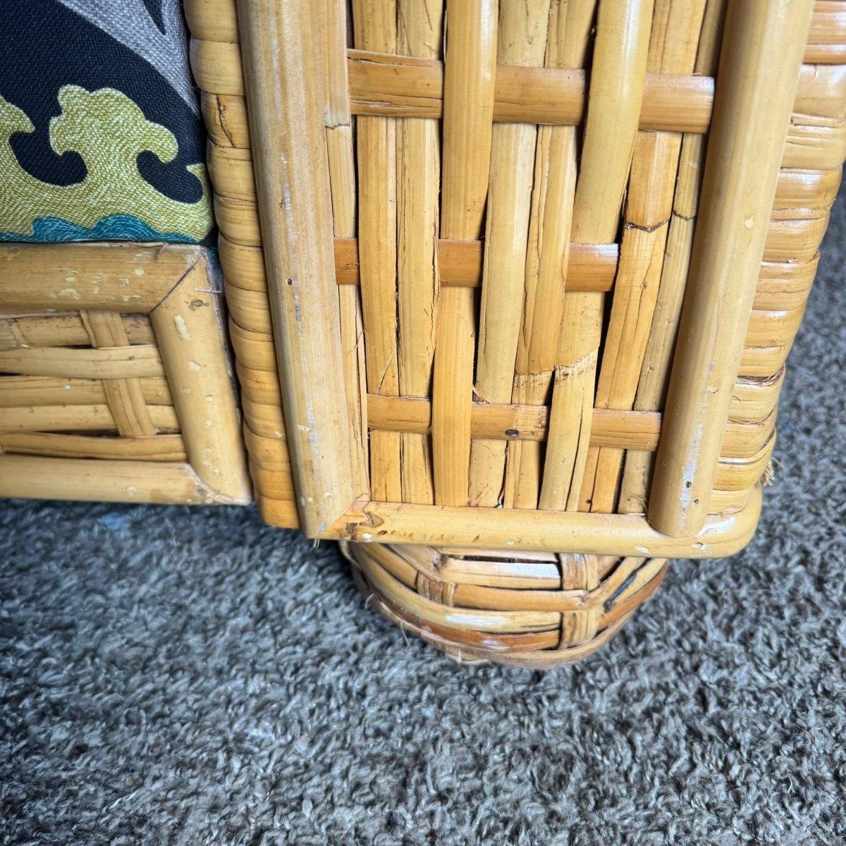 Boho Chic Geflochtenes Rattan-Bambus-Sofa von Ralph Lauren (Ende des 20. Jahrhunderts) im Angebot