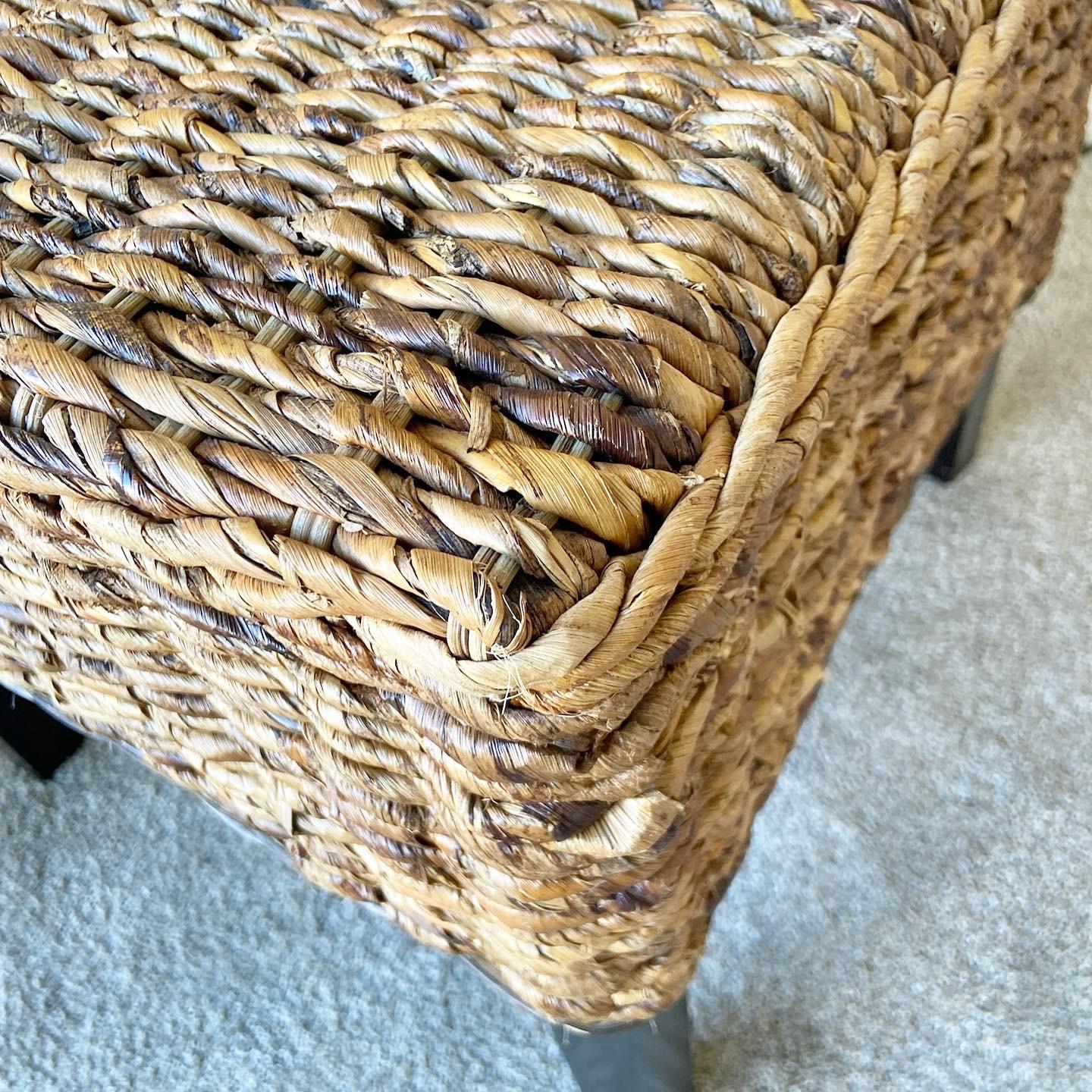 Late 20th Century Boho Chic Woven Sea Grass Dining Chairs