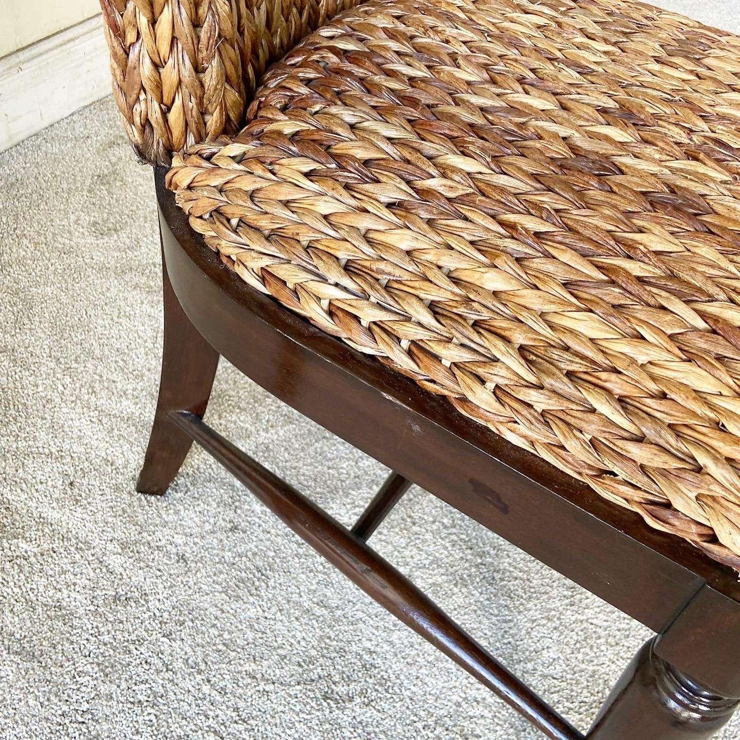 Boho Chic Woven Sea Grass Dining Chairs - Set of 4 1
