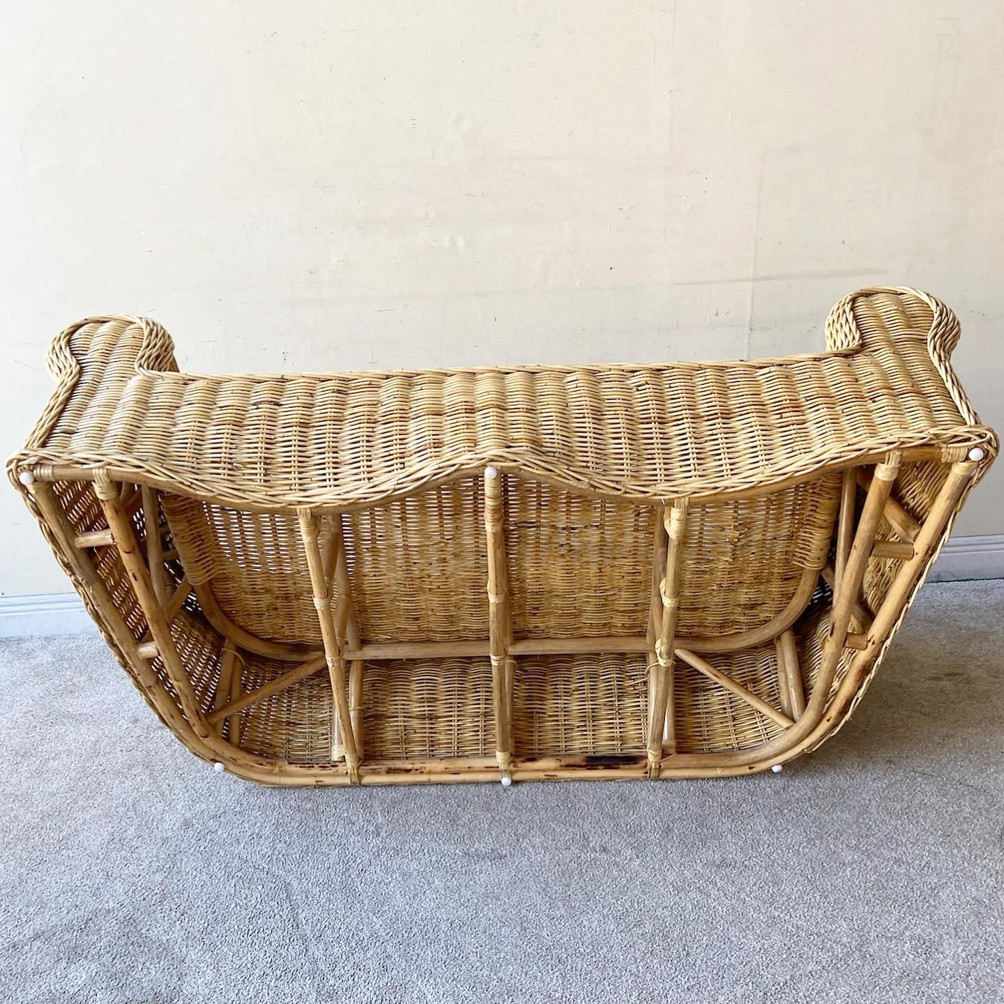 Boho Chic Woven Wicker Sofa 2