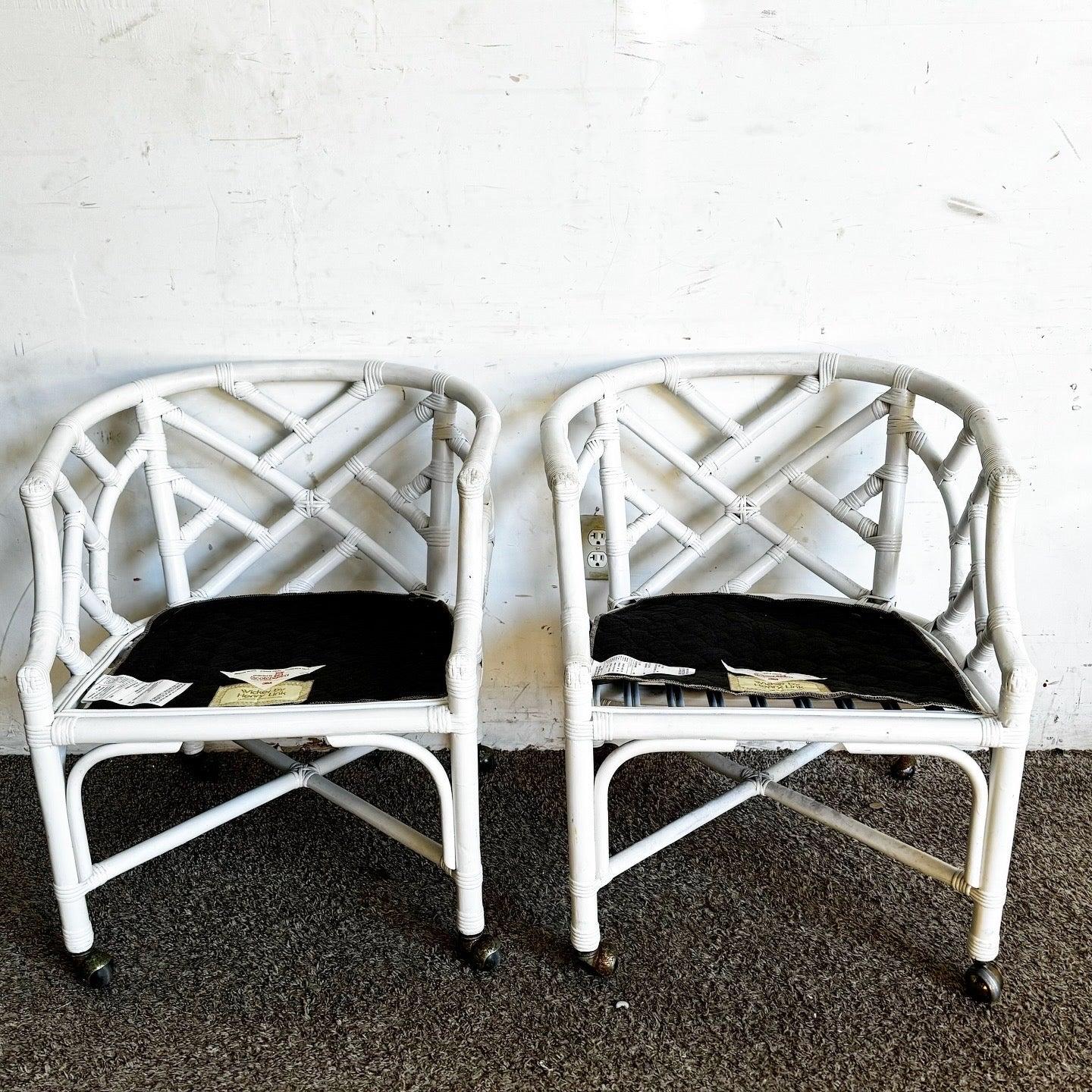 Esszimmerstühle im Chippendale-Stil von Henry Link, Boho Coastal, 4er-Set im Zustand „Gut“ im Angebot in Delray Beach, FL
