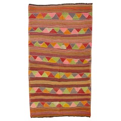 Boho Colorful 20th Century Turkish Kilim