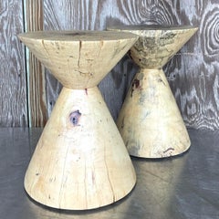 Boho Cut Trunk Drinks Tables - Satz von zwei