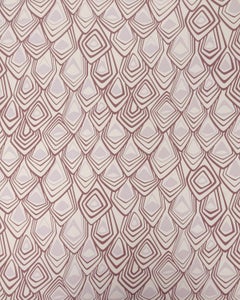 Boho Diamond Screen Printed Wallpaper in Mauve and Clay on Snow