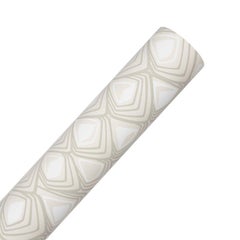 Papier peint sérigraphié Boho Diamond en neige, pierre et blanc