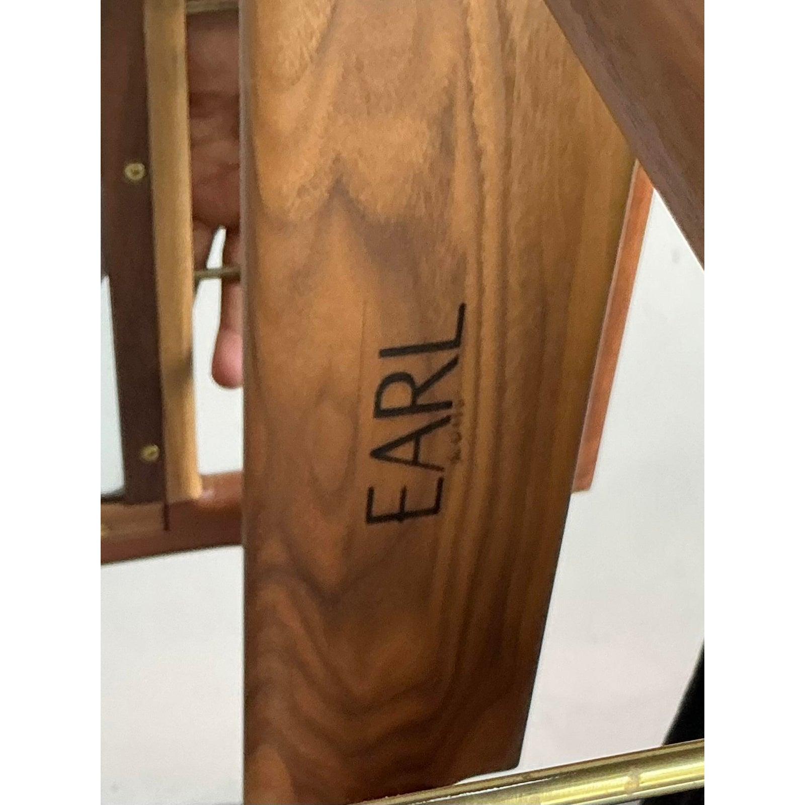 Contemporary Boho Earl Polished Teak Bar Cart For Sale