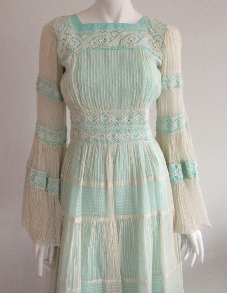 60’s Blue Patchwork Applique Cottagecore Dress by Specilally Fashioned main image 0