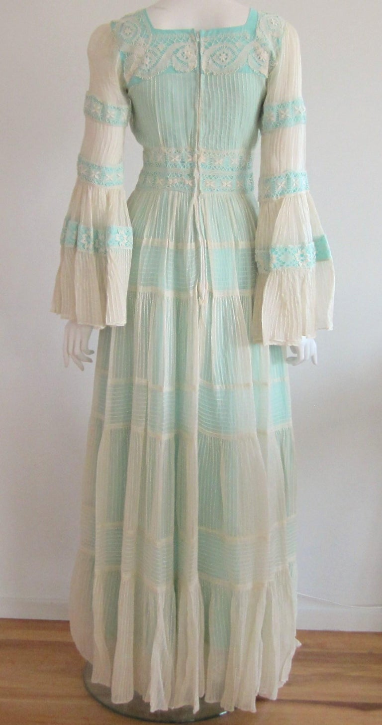 60’s Blue Patchwork Applique Cottagecore Dress by Specilally Fashioned