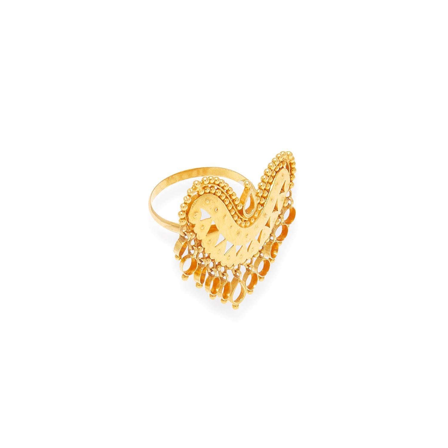 Boho Heart, Statement-Ring aus Gold im Zustand „Neu“ im Angebot in Los Angeles, CA