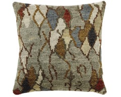 Boho Linen Gray Decorative Throw Pillow