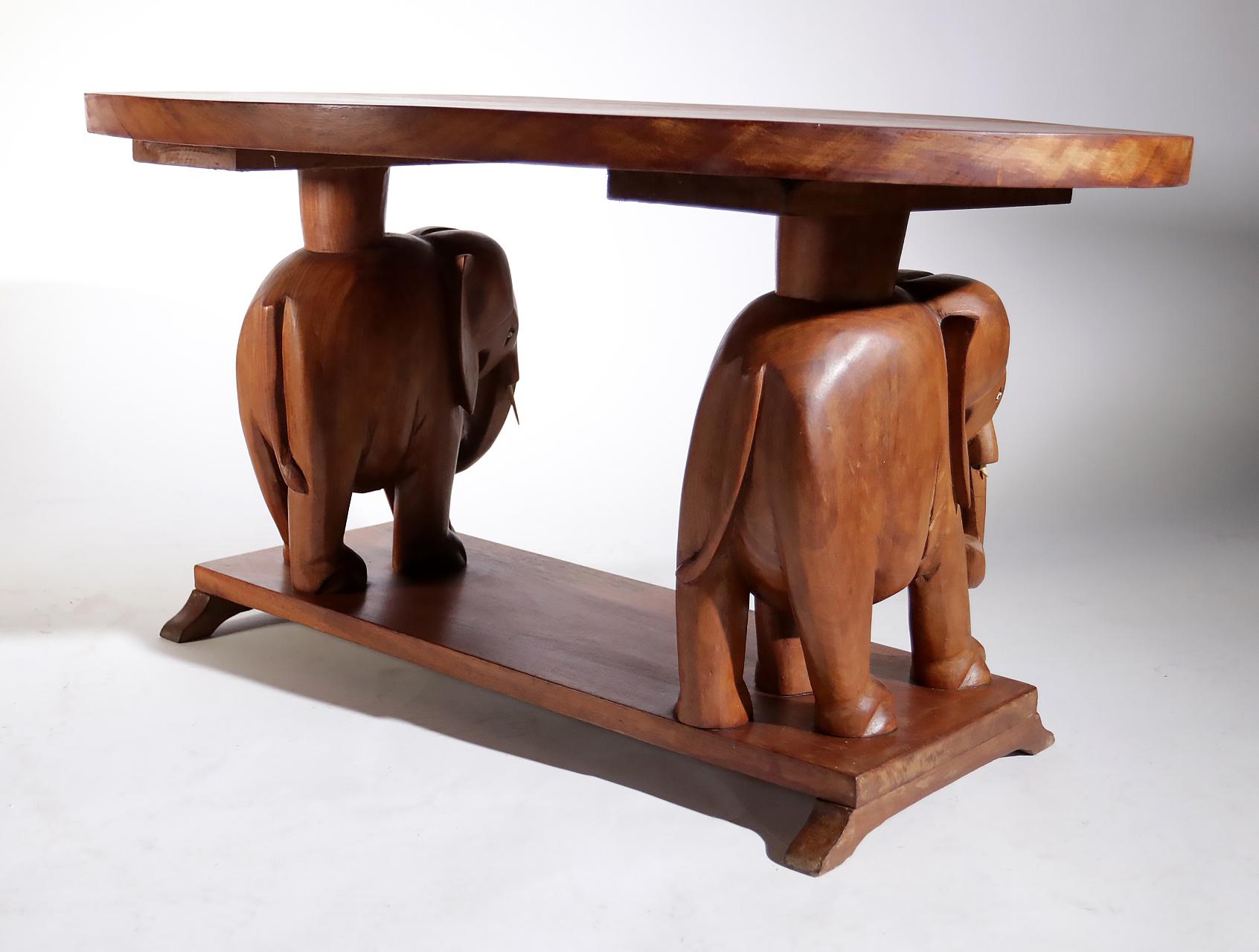 Boho Midcentury Elephant Teak Coffee Table, 1960 3