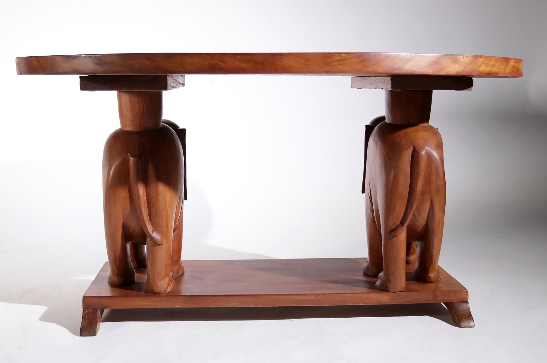 Boho Midcentury Elephant Teak Coffee Table, 1960 4