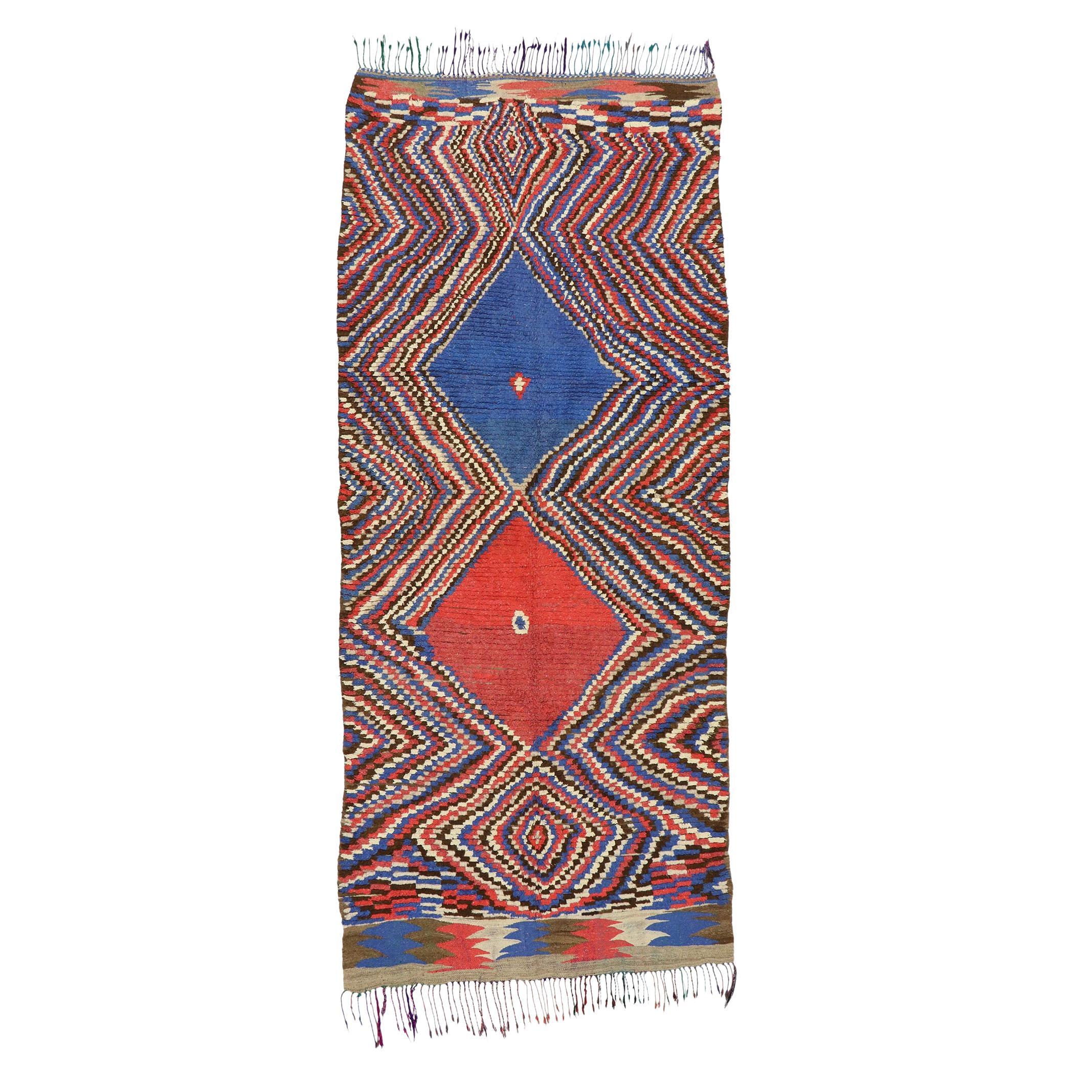 Boho-Mid Mod Haven Moroccan Azilal Rug, Bohemian Meets Midcentury Modern