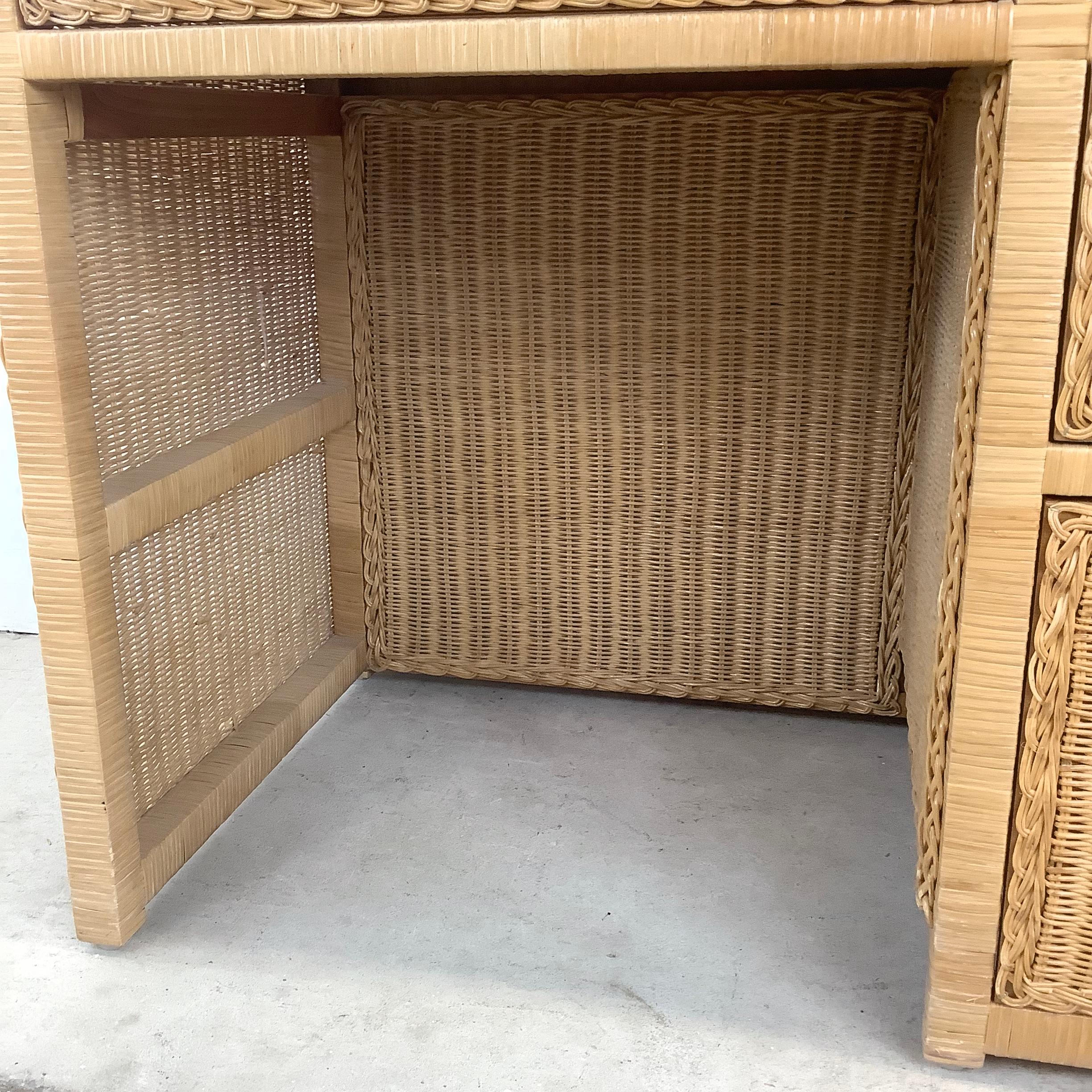 Boho Modern Wicker Writing Desk 5