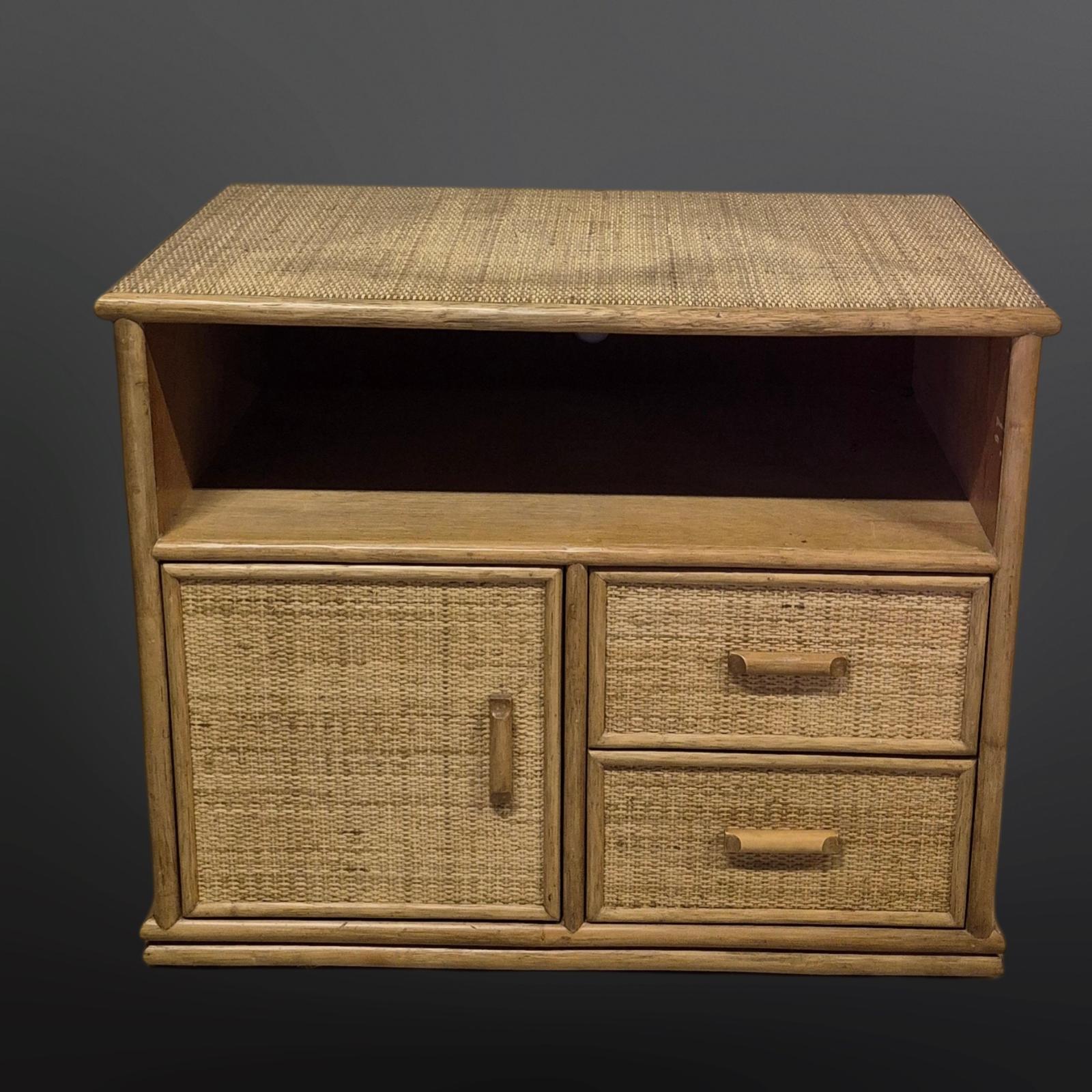 Belga Mobiletto in rattan Boho, Belgio, anni '70 in vendita