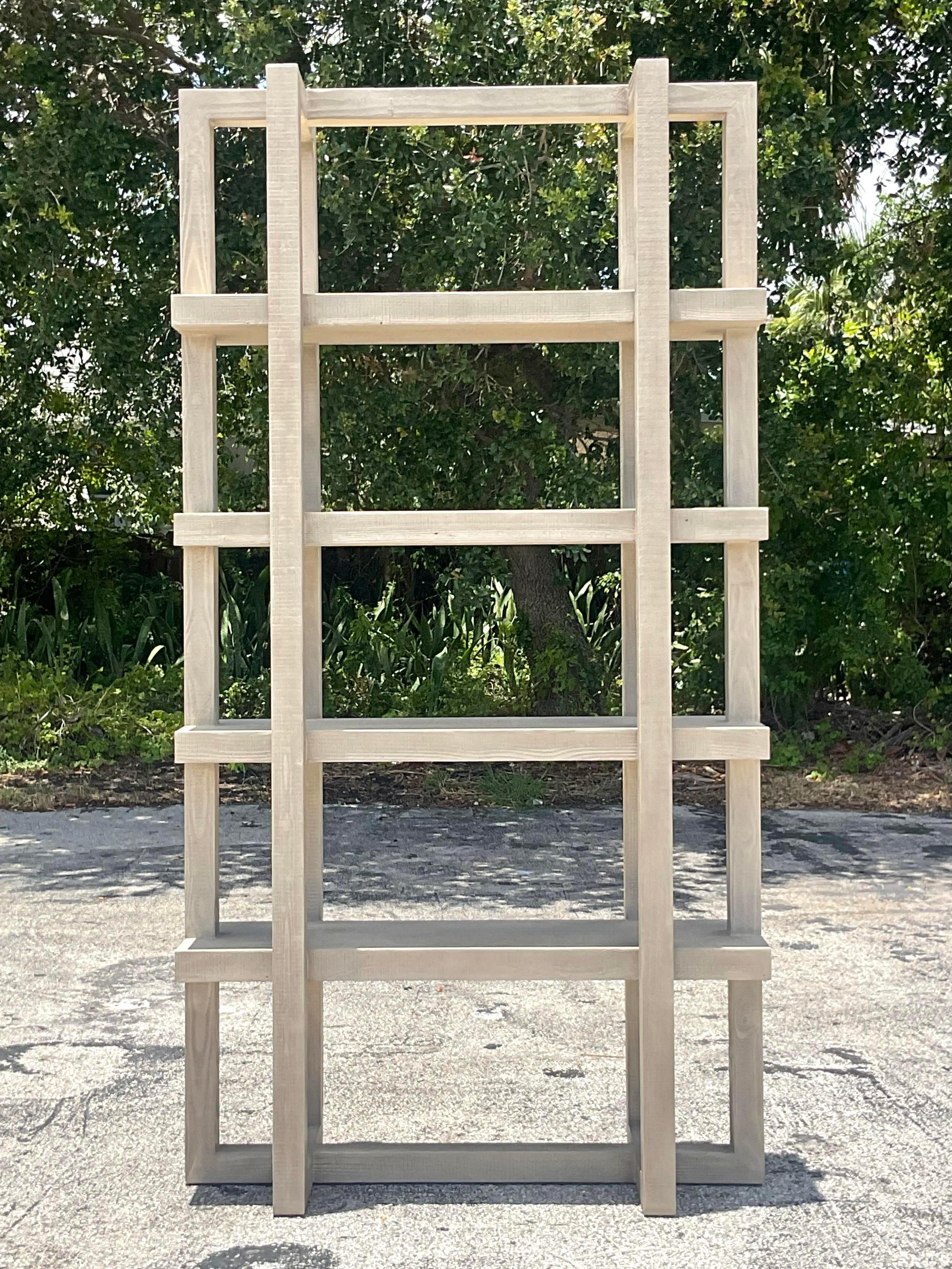 Boho Restoration Hardware Etagere In Good Condition For Sale In west palm beach, FL