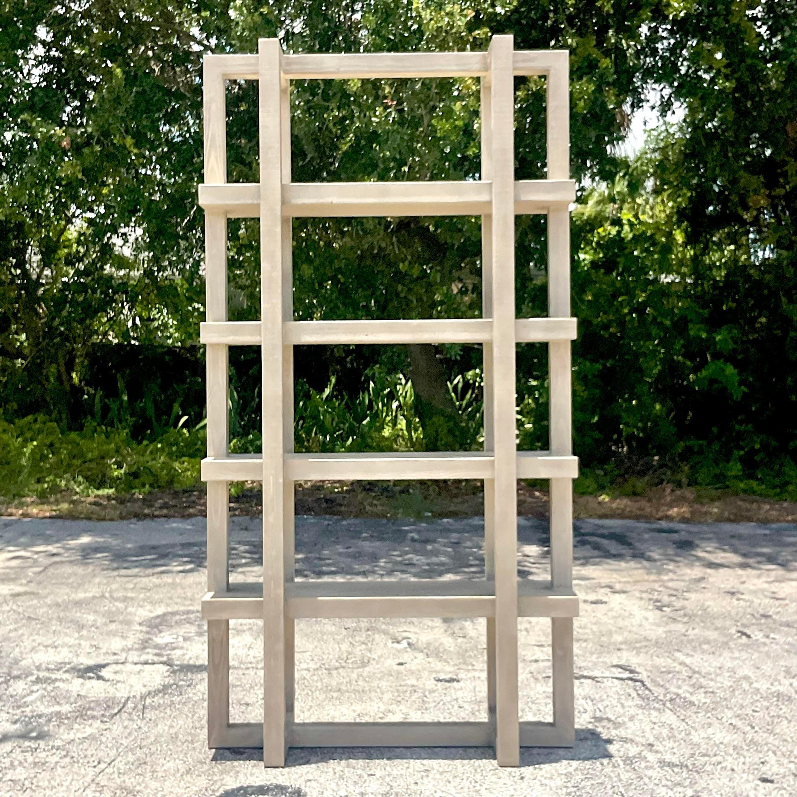 Contemporary Boho Restoration Hardware Etagere For Sale