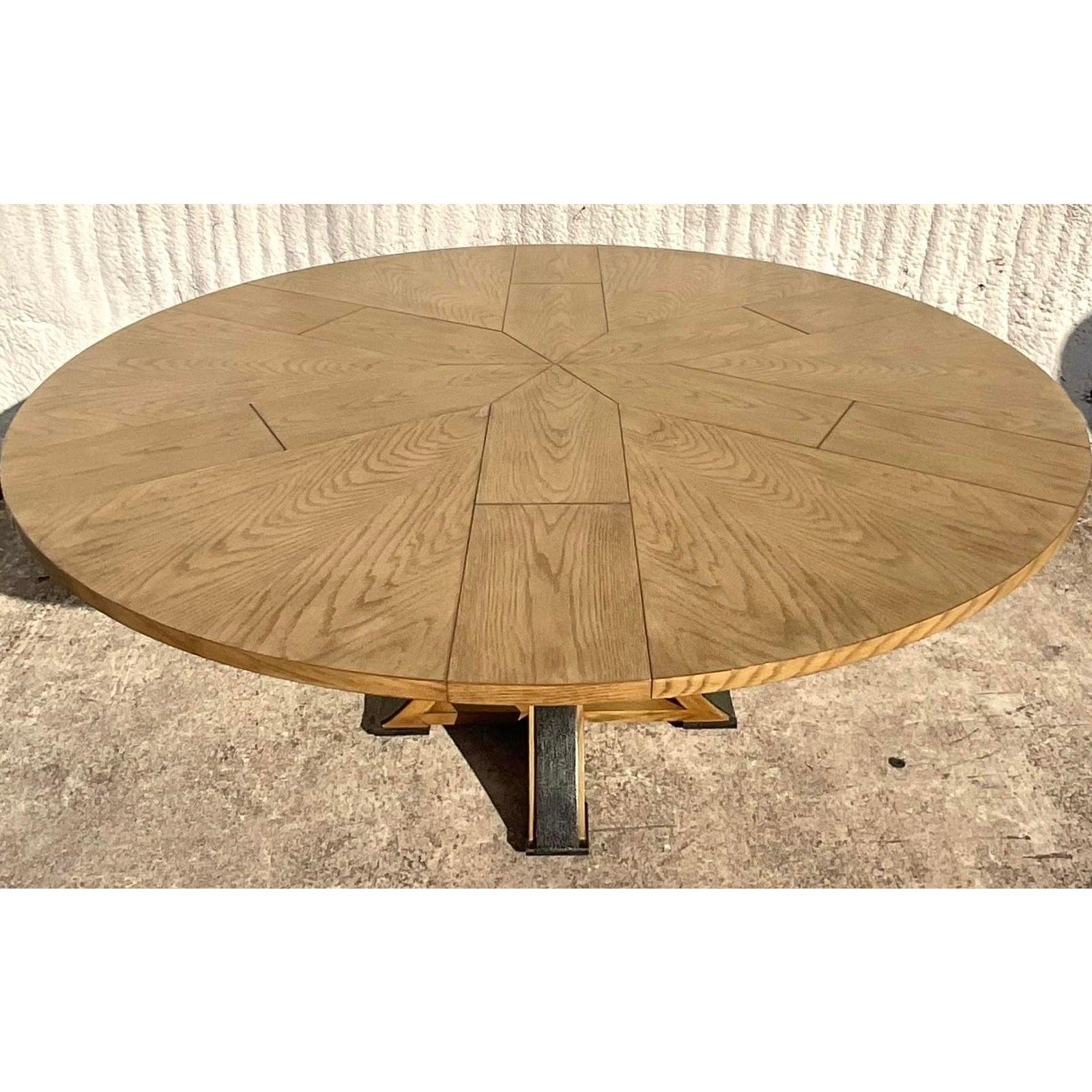 North American Boho Sarreid IMF Tower Jupe Extendable Dining Table For Sale