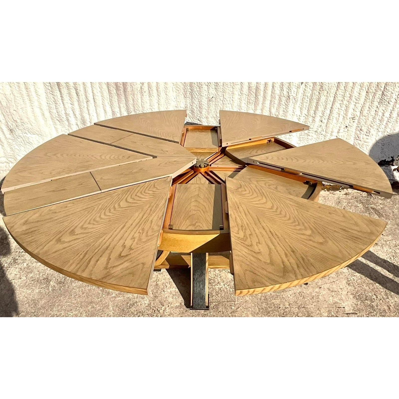 Boho Sarreid IMF Tower Jupe Extendable Dining Table In Good Condition For Sale In west palm beach, FL