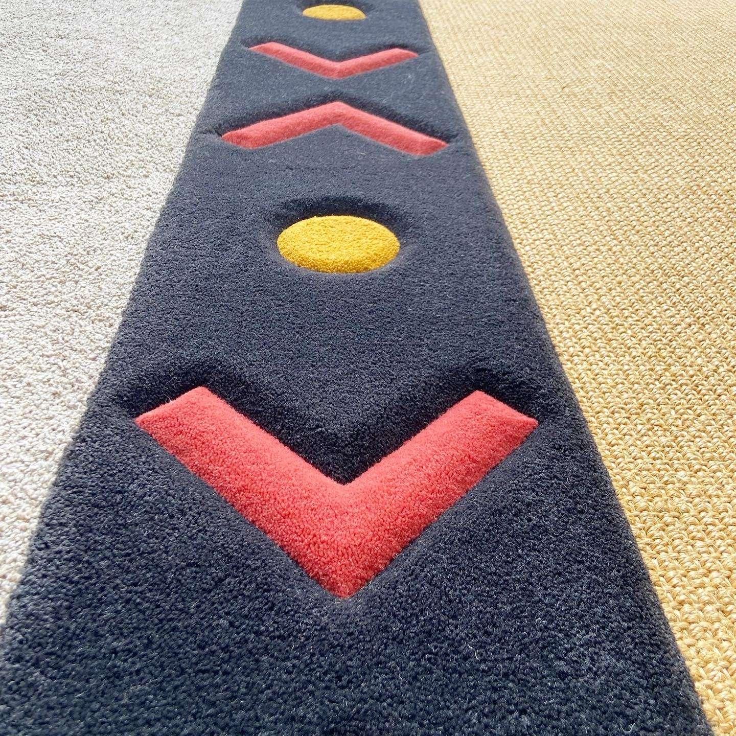 Boho Southwestern Natural Fiber, Black Red and Yellow Rectangular Area Rug In Good Condition For Sale In Delray Beach, FL