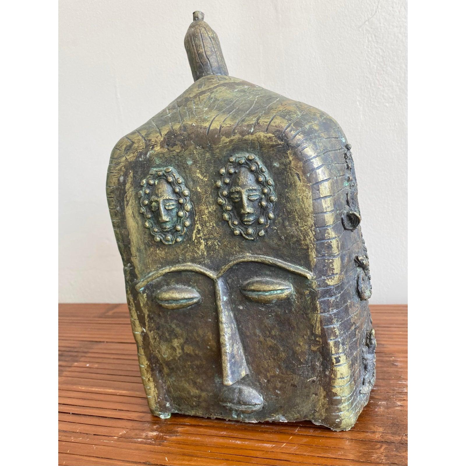 Boho Tribal-inspirierte Bronze-Skulptur (amerikanisch) im Angebot