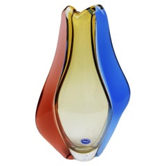 Boho Vase Art Glass Hana Machovska Handblown Moser Czechoslovakia 1960
s