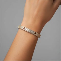 Boho Vintage 14K (or 18k upon request) Yellow Gold Diamond Bangle Bracelet