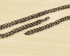 Regal oxidized sterling silver Link 20" inches long chain necklace