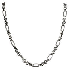 Collar de plata de ley oxidada con estilo boho vintage, de eslabones, de 20 pulgadas de largo