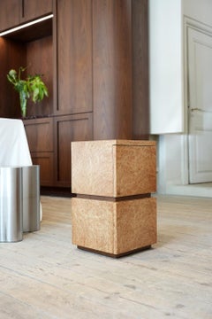 Bohult Due Burl Veneer and Oak Side Table by Caia Leifsdotter