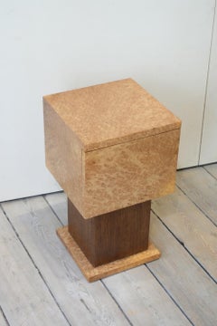 Bohult Uno Burl Veneer and Oak Side Table by Caia Leifsdotter