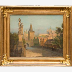 The Charles Bridge in Prague - Oil on Canvas by Bohuslav Slansky - 1927