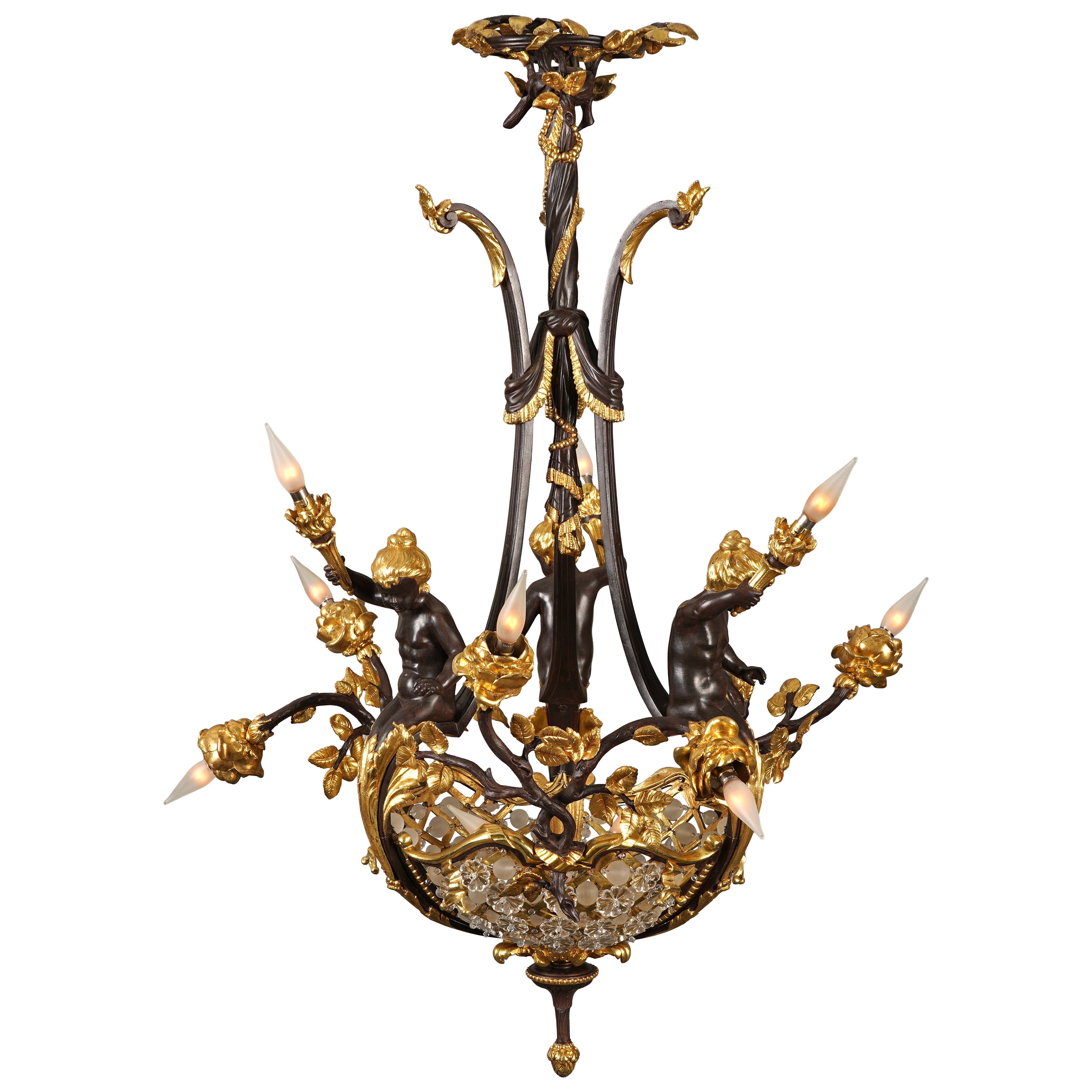 Boin-Masson, "Cupids" Chandelier, France, Circa 1880