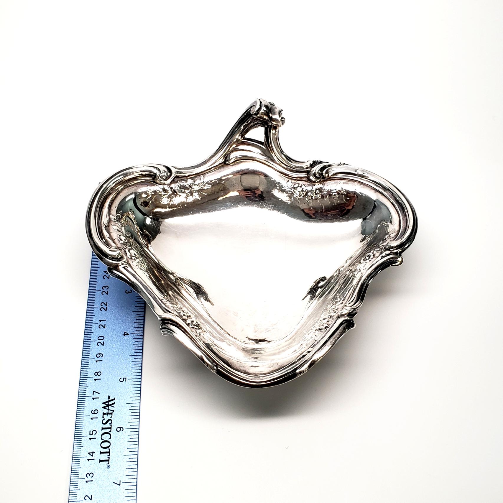 Boin Taburet 950 Sterling Silver Footed Triangular Bowl For Sale 1