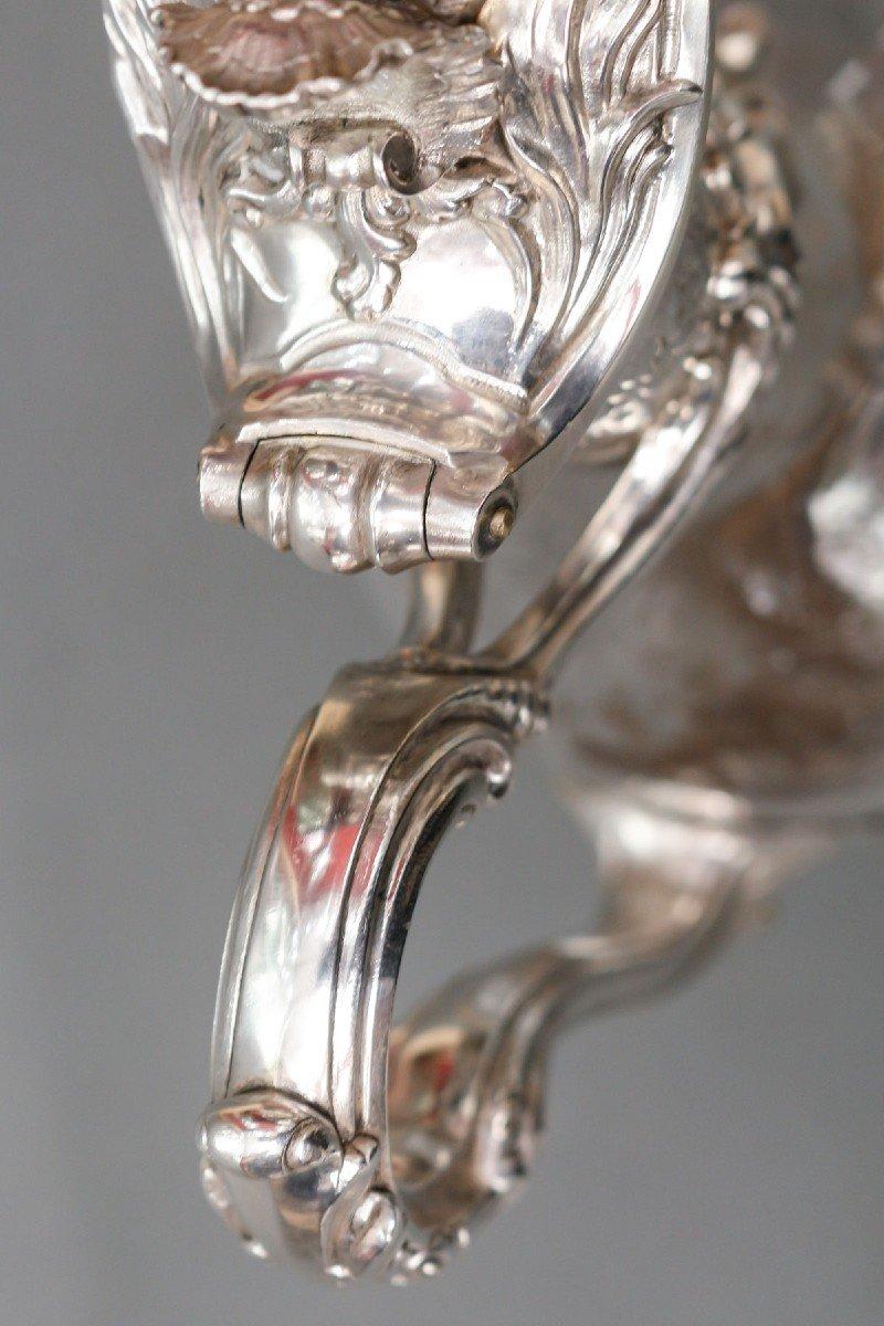 Boin-Taburet - Kanne aus graviertem Kristall und massivem Silber 19. Jahrhundert im Angebot 5