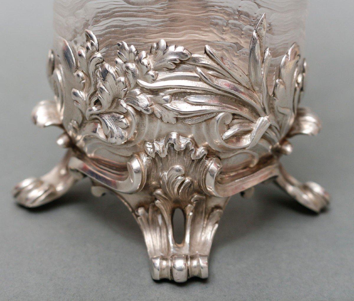 Boin-Taburet - Kanne aus graviertem Kristall und massivem Silber 19. Jahrhundert im Angebot 6