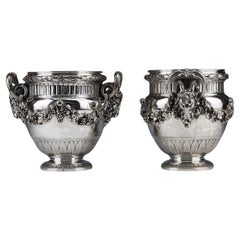 Boin Taburet – Paar Weinkühler aus massivem Silber im Louis-XVI-Stil – 19. Jahrhundert