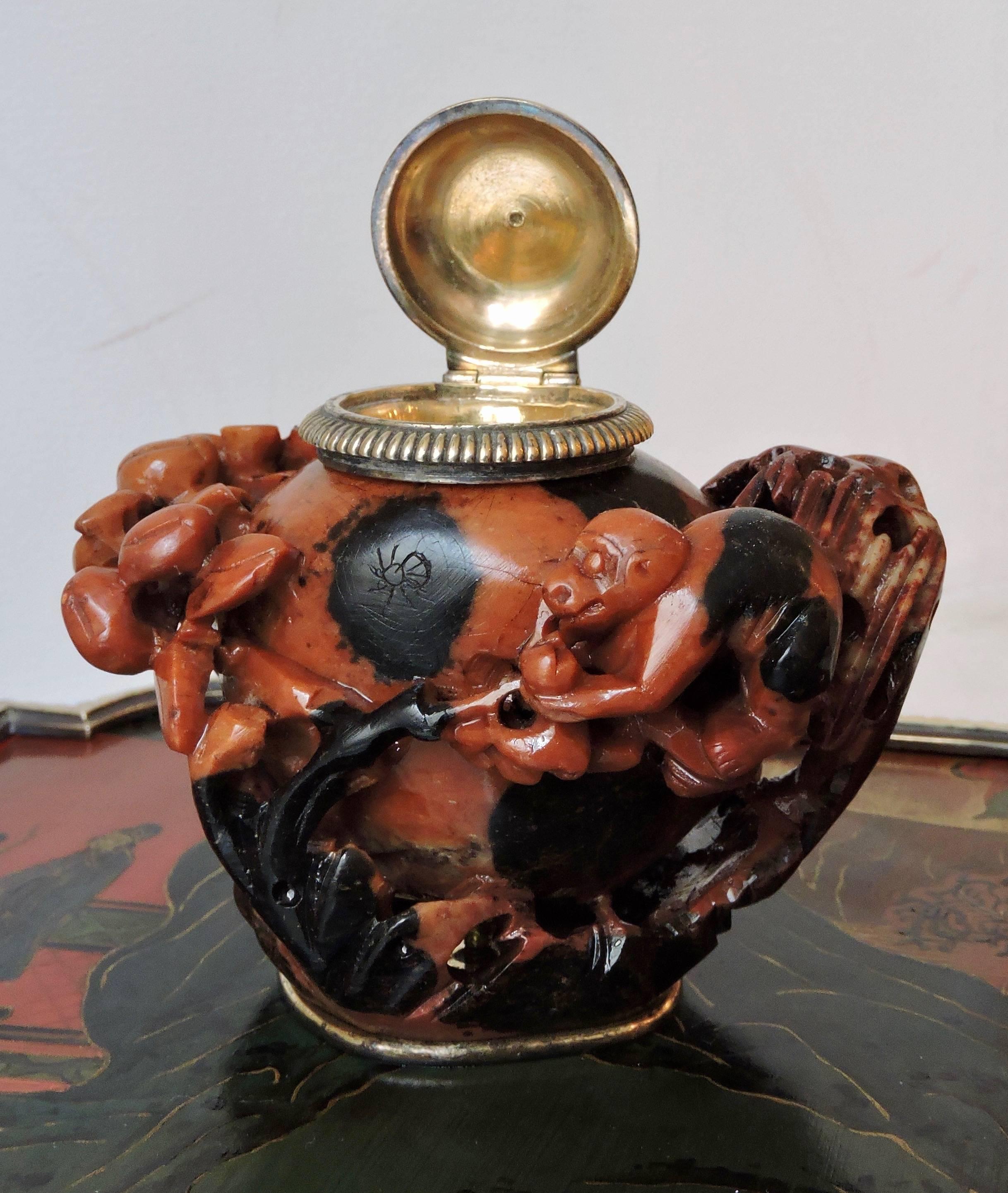 Boin-Taburet Paris Soapstone Inkwell, Ormolu and Chinese Lacquer, circa 1880 1