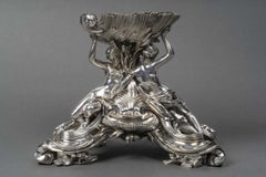 BOIN TABURET Silver-plated bronze centerpiece, Napoleon III period
