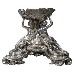 BOIN TABURET Silver-plated bronze centerpiece, Napoleon III period