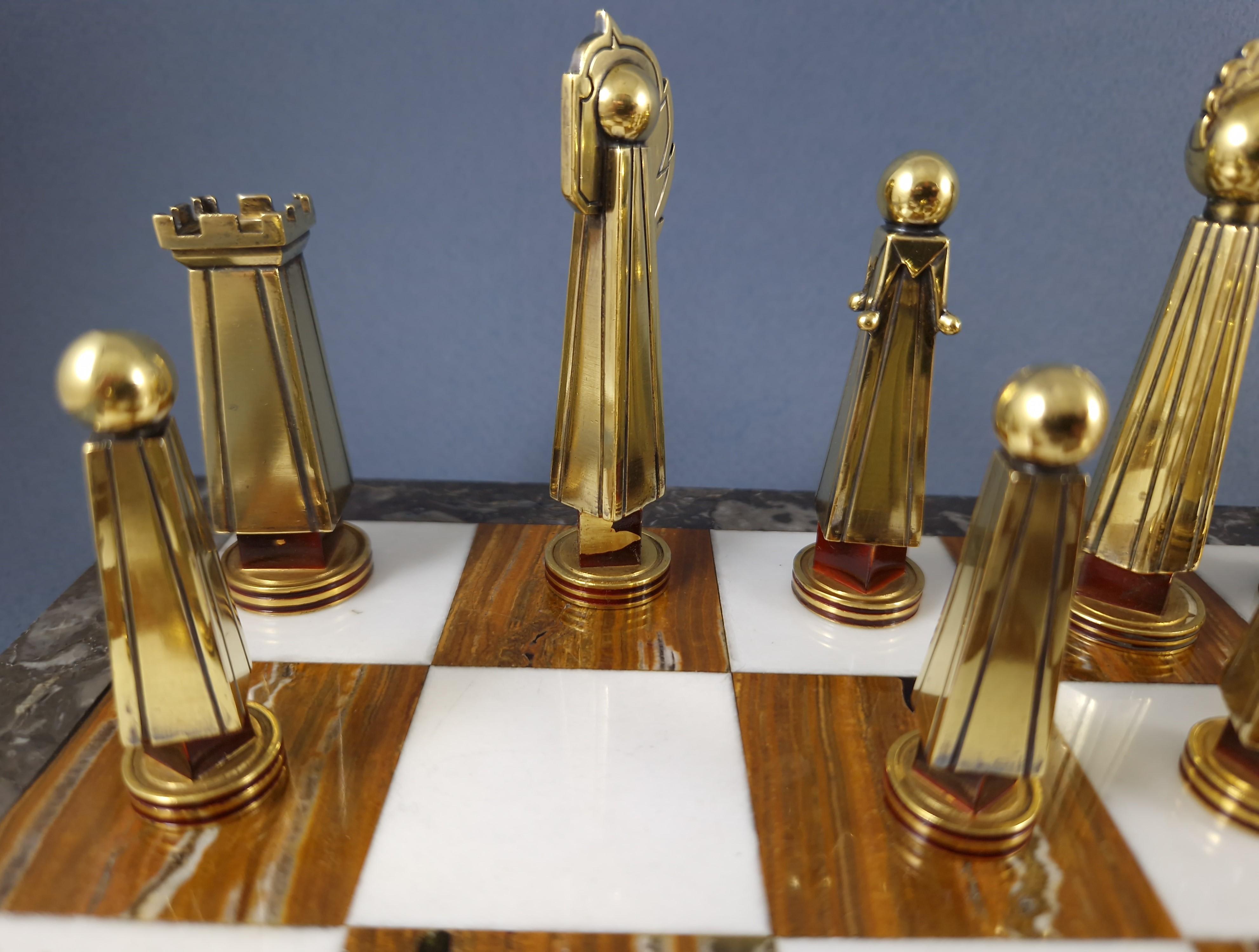 Boin Taburet - Juego de Ajedrez de Plata de Ley y Dorado finales del siglo XX en venta