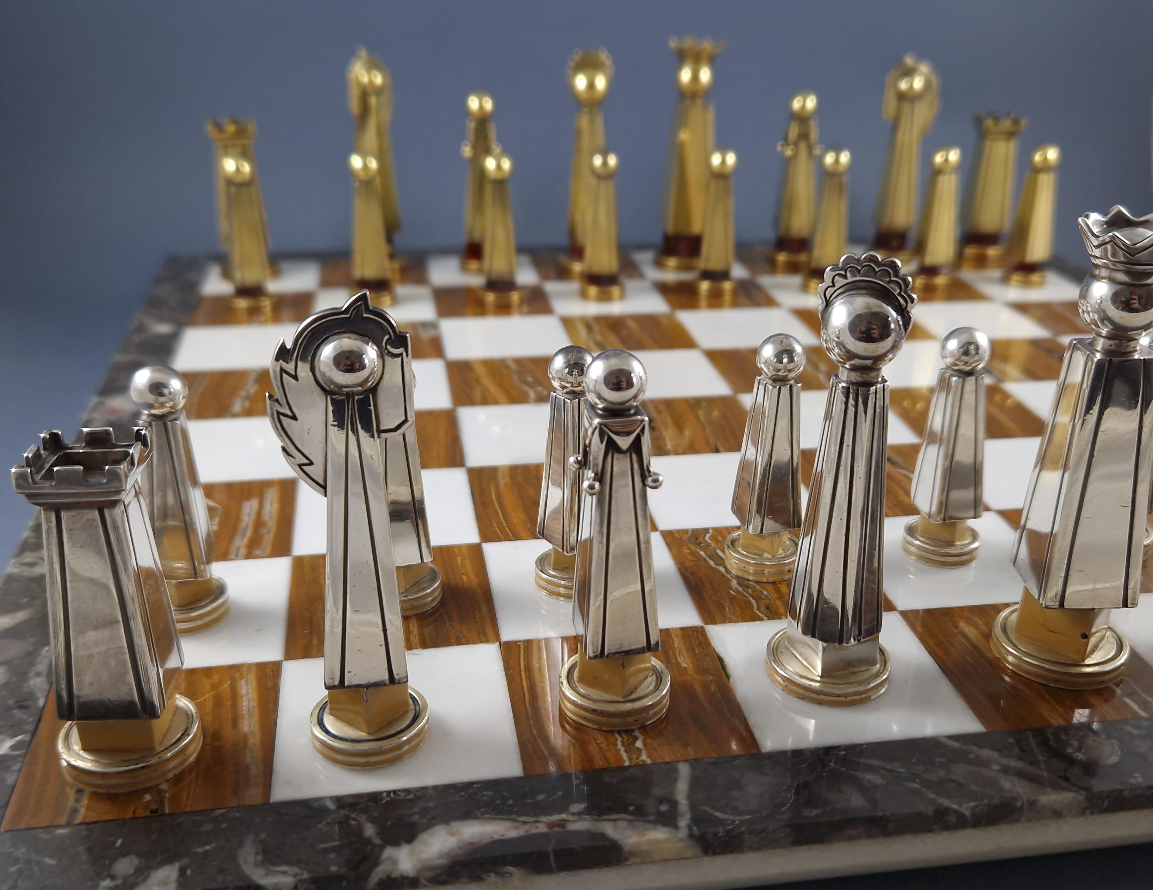 Boin Taburet - Juego de Ajedrez de Plata de Ley y Dorado en venta 1