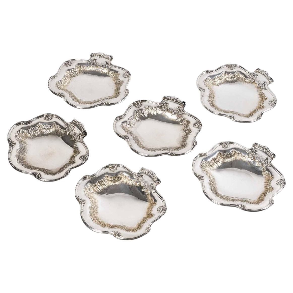 Boin Taburet - Suite Of Six Shell Dishes Sterling Silver 19th For Sale