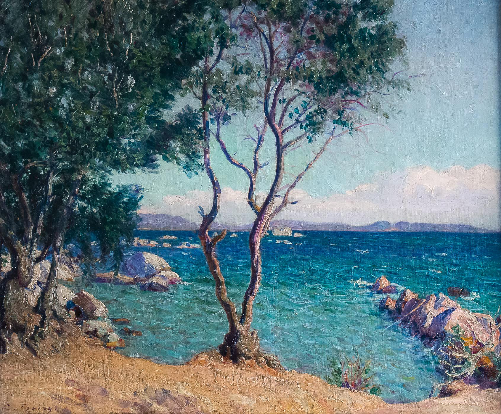 French Boiry Camille, Oil on Canvas Provencal Landscape, circa 1920 For Sale