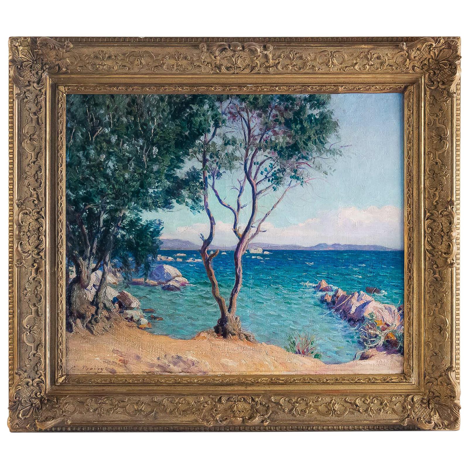 Boiry Camille, Oil on Canvas Provencal Landscape, circa 1920 For Sale