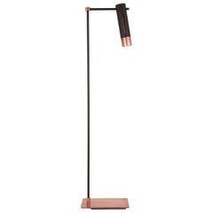 Bois Floor Lamp in Finished Satin Brass or Copper