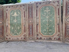 Boiserie con paneles, pintada sobre lienzo con grotescos, Italia